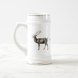 Vintage-Elch- und Namensdesign Bierglas