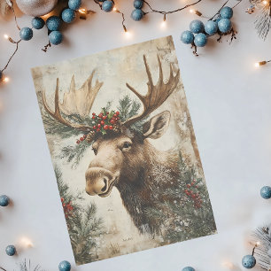 Vintage-Elch-Weihnachten-Winter-Dekoupage gealtert Seidenpapier