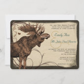 Vintage Elchaufenthalte Einladung (Vorderseite)