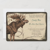 Vintage Elchaufenthalte Einladung (Vorderseite)