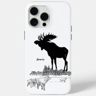Vintage Elche Wolf aus Schwarz und Weiß Silhouette Case-Mate iPhone Hülle
