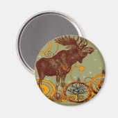 Vintage Elchgeschenke Magnet (Vorderseite/Rückseite)