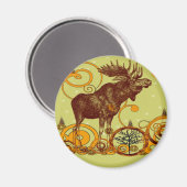 Vintage Elchgeschenke Magnet (Vorderseite/Rückseite)