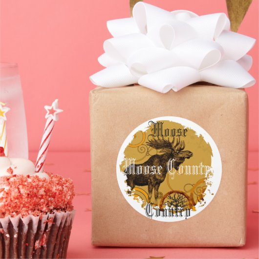 Vintage Elchgeschenke Runder Aufkleber (Party)