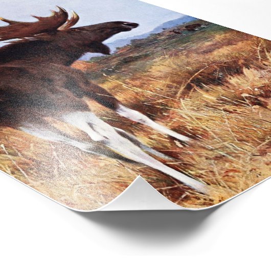 Vintage Elchmalerei Fotodruck (Ecke)