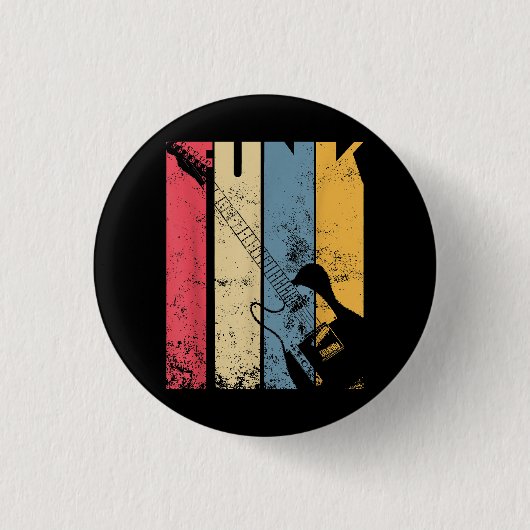 Vintage Electric Guitar Funk Musikfans Button (Vorderseite)