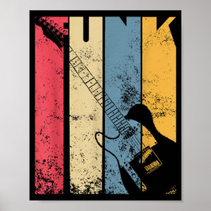 Vintage Electric Guitar Funk Musikfans Poster