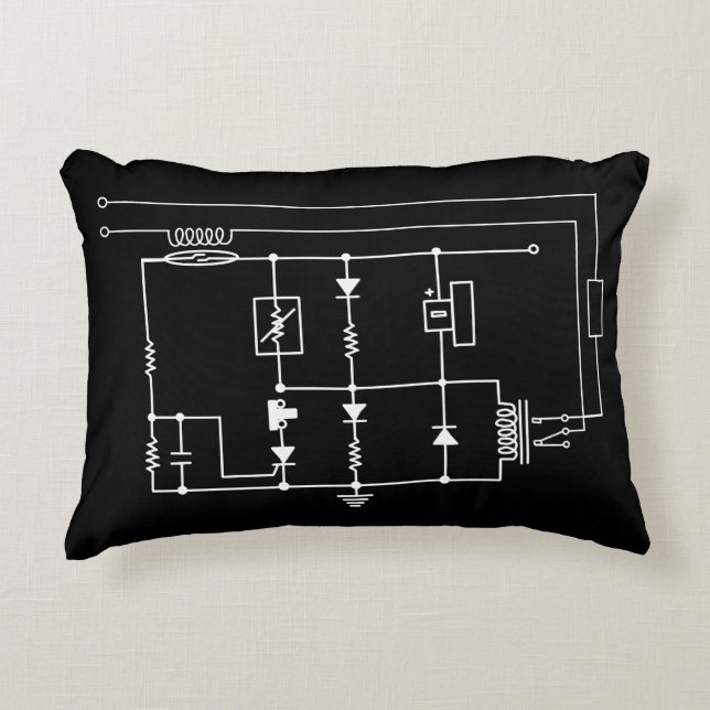 vintage electrical circuit electronic scheme bluep dekokissen (Vorderseite)