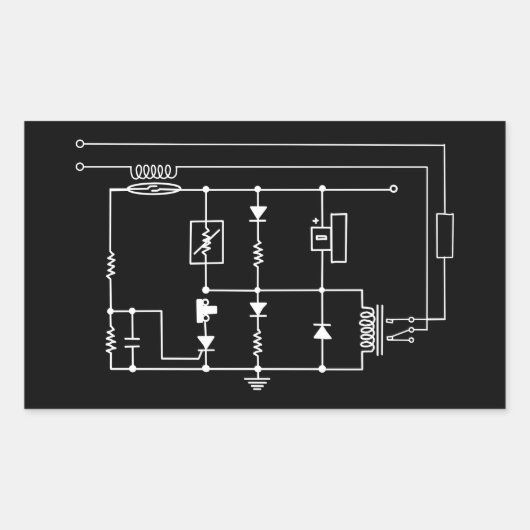 vintage electrical circuit electronic scheme bluep rechteckiger aufkleber (Vorderseite)