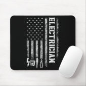 Vintage Electrician American Flag Tools Design  Mousepad (Mit Mouse)