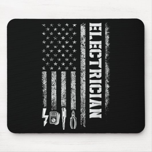 Vintage Electrician American Flag Tools Design  Mousepad (Vorne)