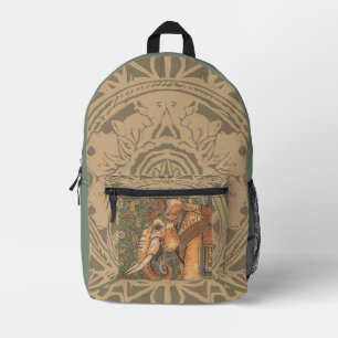 Vintage-Elefant, Antiker Elefant, Motiv Kunst Bedruckter Rucksack