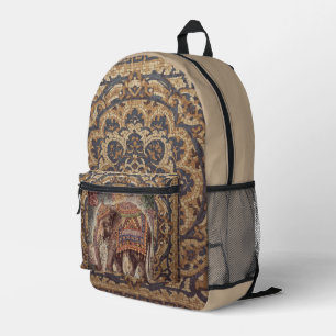 Vintage-Elefant, Antiker Elefant, Motiv Kunst Prin Bedruckter Rucksack