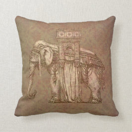 Vintage Elefant-Bastille Kissen