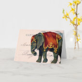 Vintage Elefant-Postkarten-Digital-Kunst, Karte (Gelbe Blume)