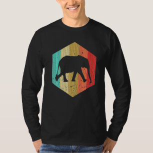 Vintage Elefant Retro Elephant Silhouette Niedlich T-Shirt