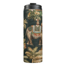 Vintage-Elefanten-Dschungel-Tumbler – Exotisch Tro
