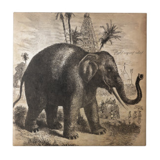 Vintage Elefanten-Mural Fliese