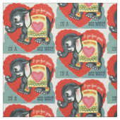 Vintage-Elefanten-Valentinstag Stoff (Muster)