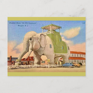 Vintage-Elefantenhotel Postkarte