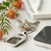 Vintage Elefantenkuh mit ihrem Baby Schlüsselanhänger (Seite)