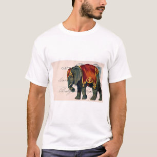 Vintage Elefantenpostkarte Digitale Kunst T-Shirt