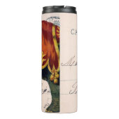 Vintage Elefantenpostkarte Digitale Kunst Thermosbecher (Rückseite)