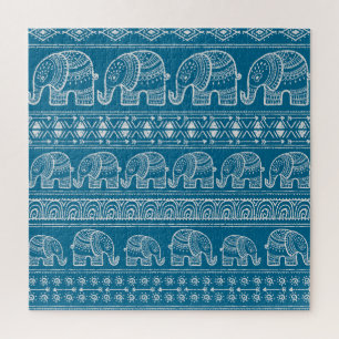 Vintage-Elefantenrahmen-Illustration Puzzle