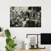 Vintage Elefantenzoo Gravieren von Kindern Poster (Heimbüro)