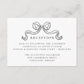 Vintage Elegance Black Bow Wedding Reception Begleitkarte (Vorderseite)