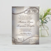 Vintage Elegance Bokeh Rustic Wedding Einladungen (Stehend Vorderseite)