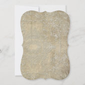 Vintage Elegance Christmas Deer Antlers Damask Einladung (Rückseite)