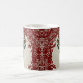 Vintage Elegance Christmas Deer Antlers Damask Kaffeetasse (Mittel)