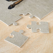 Vintage Elegance Christmas Deer Antlers Damask Puzzle (Seite)