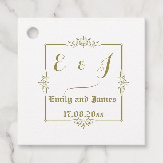 Vintage Elegance-Gefälligkeitstags Geschenkanhänger (Vorderseite)