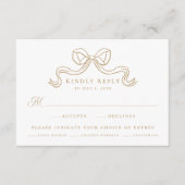 Vintage Elegance Gold Bow Hochzeit UAWG Begleitkarte (Vorderseite)
