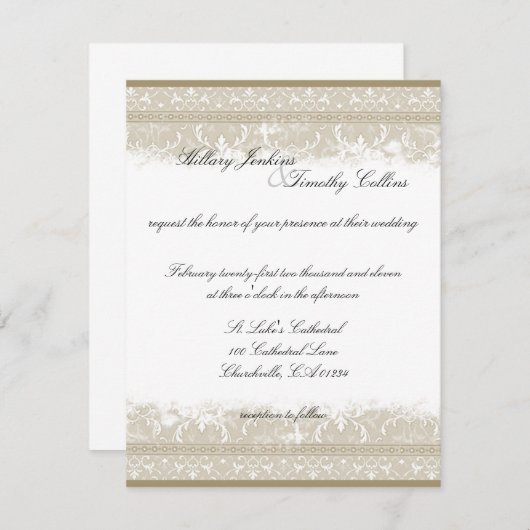 Vintage Elegance Hochzeit Einladungen (Vorne/Hinten)