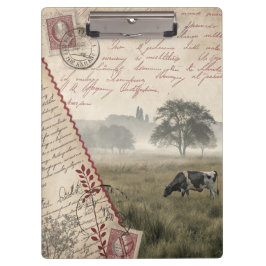 Vintage Elegance Kuhweide Klemmbrett