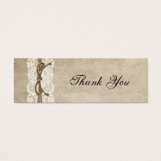 Vintage Elegance Lace on Twine Bombonaiare Tag (Vorderseite)