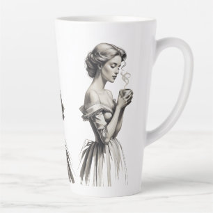 Vintage Elegance Lady Tasse – Romantische Skizzenk