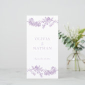 Vintage Elegance Lila Hochzeitsfeier (Stehend Vorderseite)