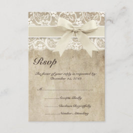 Vintage Elegance Ribbon auf der RSVP-Karte für Hoc RSVP Karte