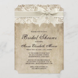 Vintage Elegance Ribbon auf der Spitze Brautparty Einladung