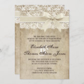 Vintage Elegance Ribbon auf Hochzeit Einladung (Vorne/Hinten)