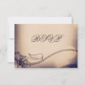 Vintage Elegance Rustic Lights Wedding RSVP Cards Karte (Rückseite)