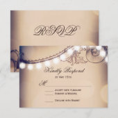 Vintage Elegance Rustic Lights Wedding RSVP Cards Karte (Vorne/Hinten)