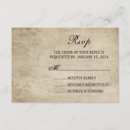 Vintage Elegance Schlicht Wedding RSVP-Karte RSVP Karte