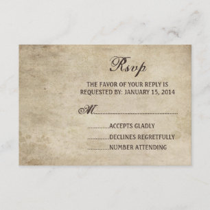 Vintage Elegance Schlicht Wedding RSVP-Karte RSVP Karte