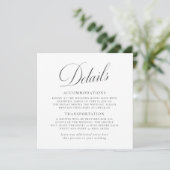 Vintage Elegance Script Hochzeitsdetails Einladung (Stehend Vorderseite)