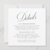 Vintage Elegance Script Hochzeitsdetails Einladung (Vorderseite)
